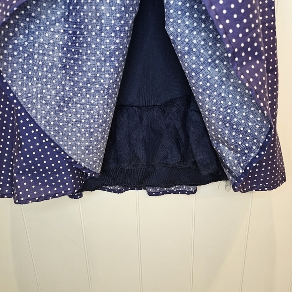 Emerald Sundae Dress Juniors Size 5 Blue Mini Pok A Dot Strapless Prom Cups - Picture 7 of 7